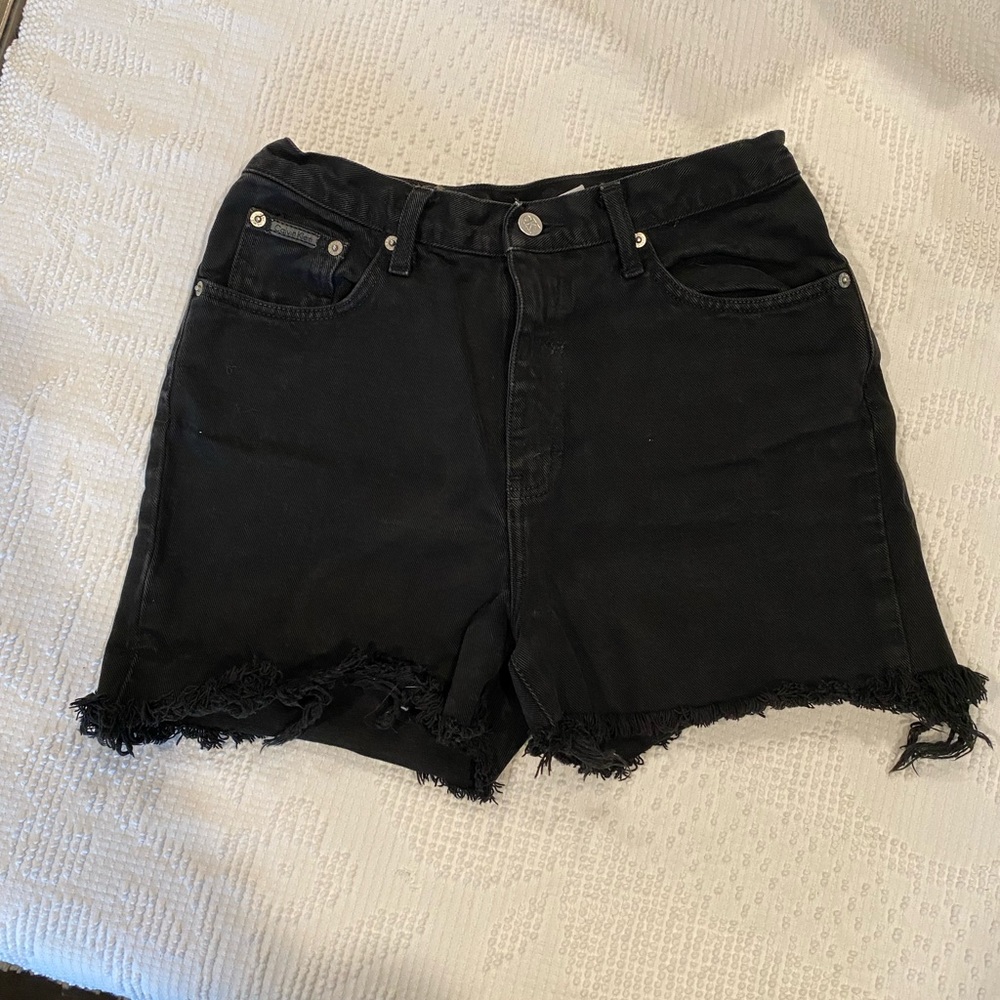 CK Calvin Klein vintage denim shorts cutoffs black